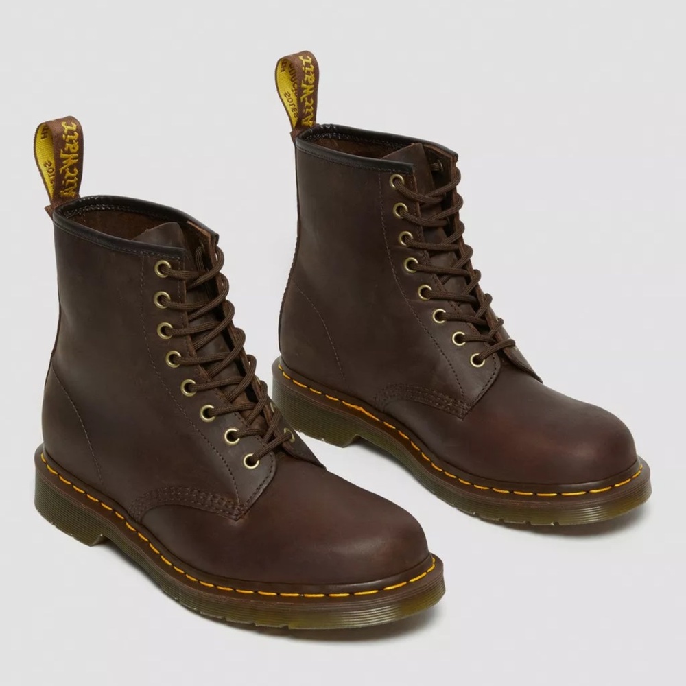 Dr. Martens Brown Leather Combat Boots